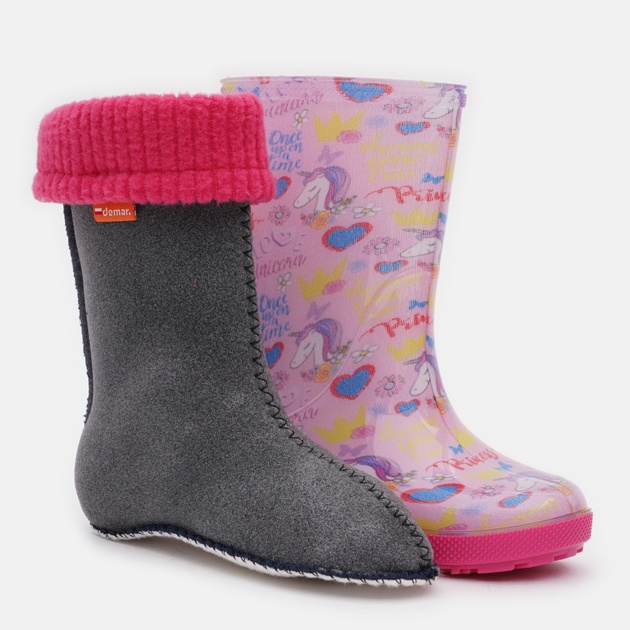 Dětské zateplené holínky Demar HAWAI LUX PRINT 0048 AL jednorožec